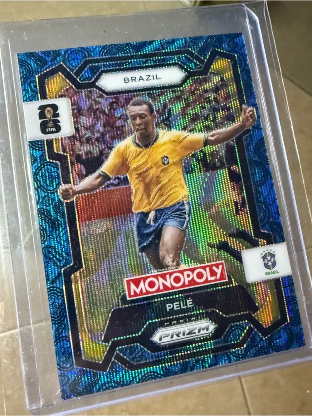 2026 Panini Prizm Monopoly FIFA World Cup Blue Wave Prizm Pele